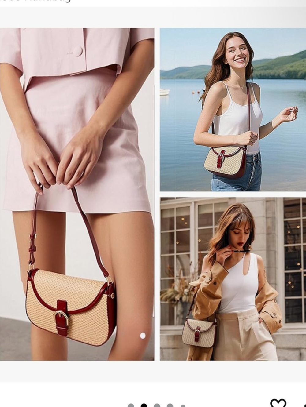 Woven Straw tote crossbody shoulder bag - Picture 2 of 9